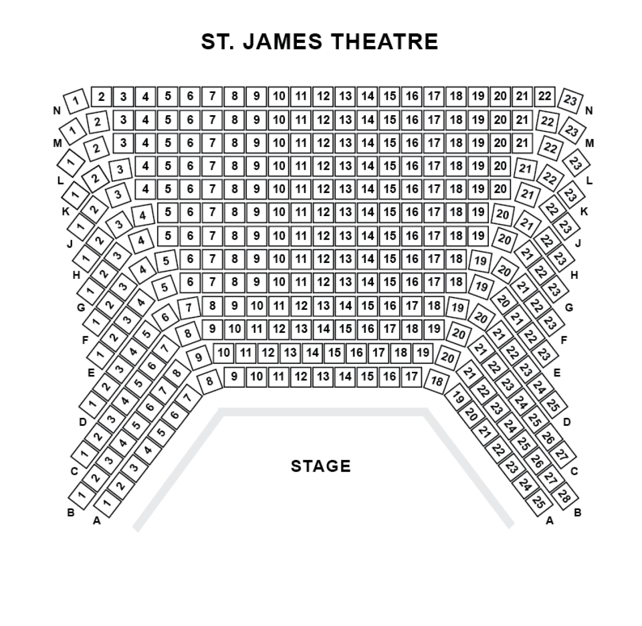 St. James Theatre Sitzplan St. James Theatre Sitzplan